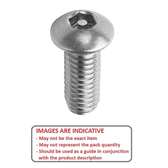1045363 | SCS0300-012-B-SK-S4 (6 Pcs) --- Security Screws - M3 - 3x0.5mm - 12 mm - 304 Stainless Button Screw