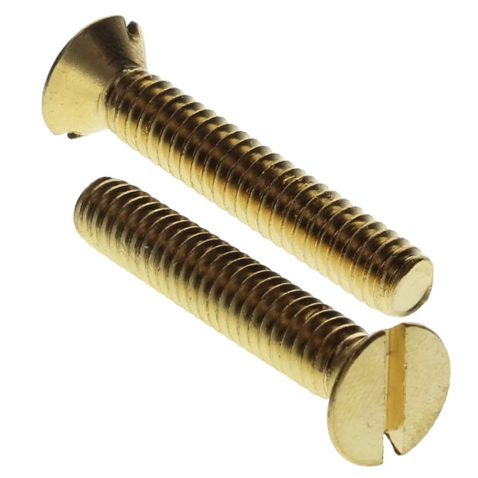 1042018 | SK025M-008-SL-BR (200 Pcs) --- Countersunk Screws - M2.5 - 2.5x0.45mm - 8 mm - Brass Slotted Screw