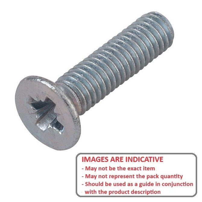 1042092 | SK025M-010-PZ-CZ (100 Pcs) --- Countersunk Screws - M2.5 - 2.5x0.45mm - 10 mm - Zinc Plated Pozidrive Screw