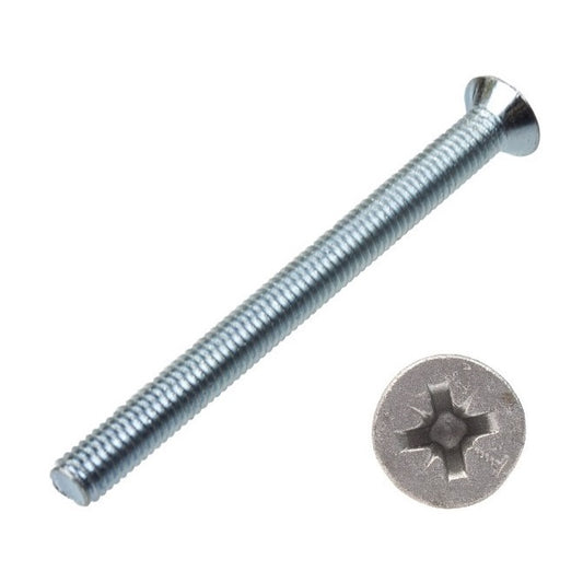 Countersunk Screws - M6 - 6x1mm - 30 mm - Zinc Plated Steel Pozidrive