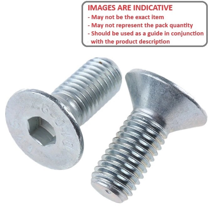 1061505 | SK050M-012-SK-CZ (10 Pcs) --- Countersunk Screws - M5 - 5x0.8mm - 12 mm - Zinc Plated Steel Socket Screw