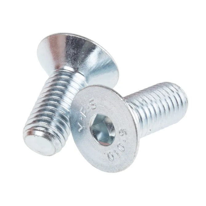 1065997 | SK060M-010-SK-CZ (100 Pcs) --- Countersunk Screws - M6 - 6x1mm - 10 mm - Zinc Plated Steel Socket Screw