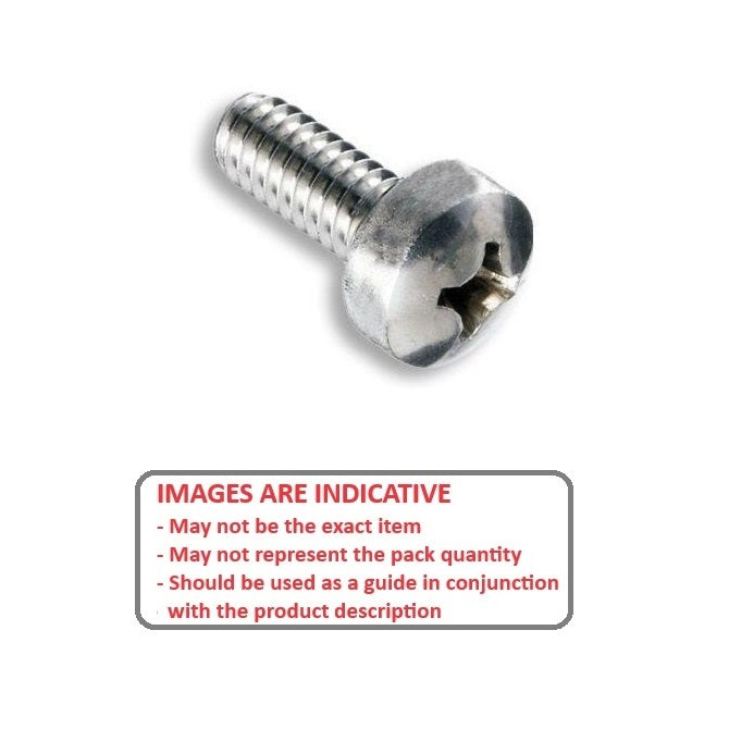 1043007 | SC028C-010-F-PH-S4 (10 Pcs) --- Fillister Head Screws - 4-40 UNC - 2.85mm - 9.5 mm - 304 Stainless Phillips Screw