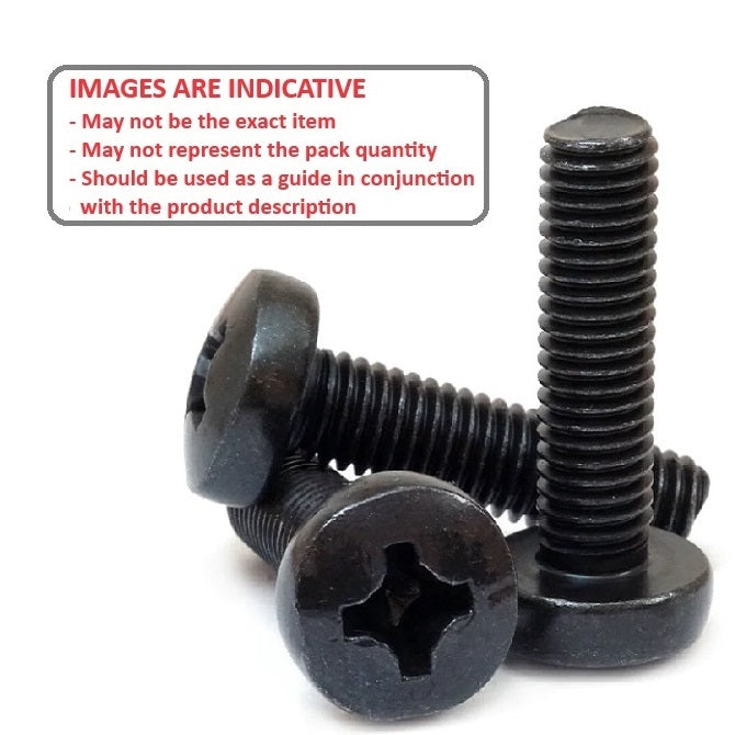 1042915 | SC028C-003-P-PH-C (50 Pcs) --- Pan Head Screws - 4-40 UNC - 2.85mm - 3.2 mm - Black Oxide Steel Phillips Screw