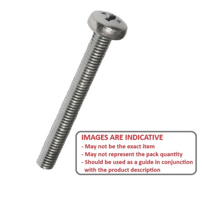 1082694 | SC080M-090-P-PH-S4 (100 Pcs) --- Pan Head Screws - M8 - 8x1.25mm - 90 mm - 304 Stainless Phillips Screw