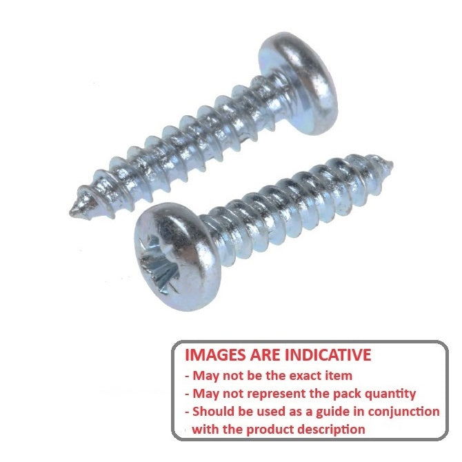 1055435 | SCT0417-016-P-PH-CZ (100 Pcs) --- Self Tapping Screws - 4.17x15.9 mm - 8 Pan Head - Zinc Plated Steel Screw