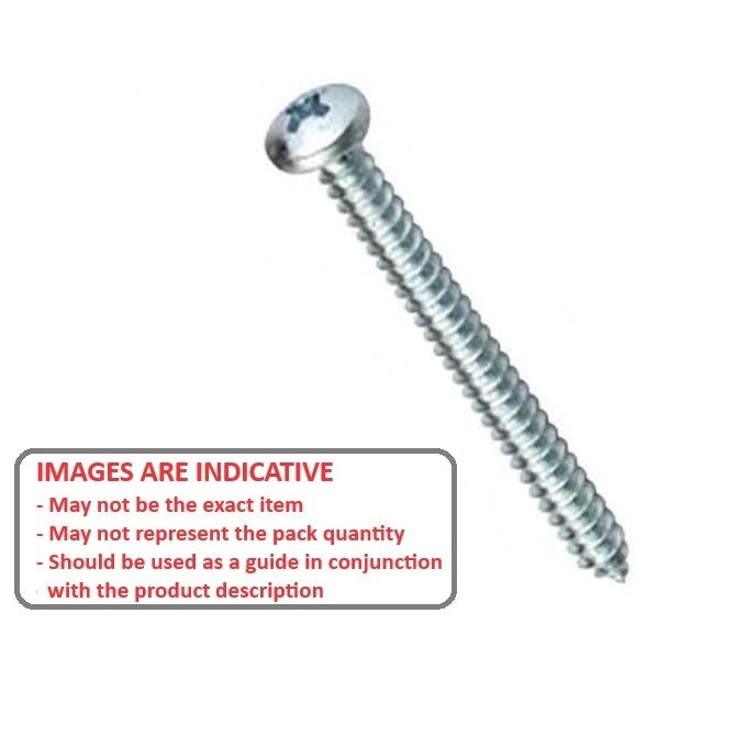 1049506 | SCT0350-038-P-PH-CZ (100 Pcs) --- Self Tapping Screws - 3.5x38.1 mm - 6 Pan Head - Zinc Plated Steel Screw