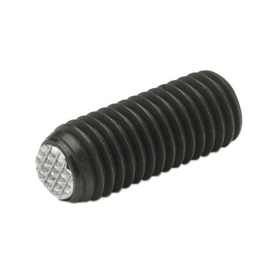 Diamond Knurled Tip Socket Set Screws - M8 - 8x1.25mm - 19.5 mm   - Carbon Steel with Alloy Steel SUJ2 HRC 55 -60 tip