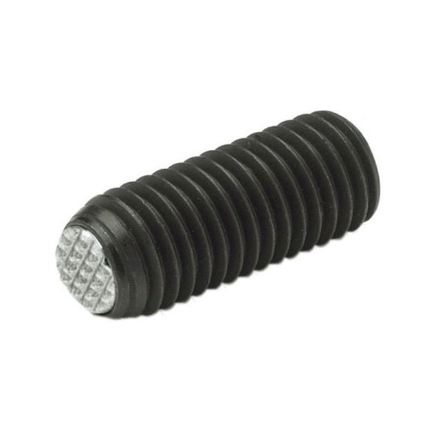 1091086 | SS100M-0194-CS-DKT --- Diamond Knurled Tip Socket Set Screws - M10 -10x1.5mm- 19.4 mm - Diamond Knurled Tip - Carbon Steel with Alloy Steel SUJ2 HRC 55 -60 tip