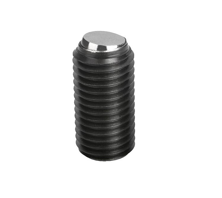 1097248 | SS120M-0193-CS-FB --- Flat Tip Aligning Socket Set Screws - M12 - 12x1.75mm - 19.3 mm - Aligning Flat Tip - Carbon Steel with Alloy Steel SUJ2 HRC 55 -60 tip Screw