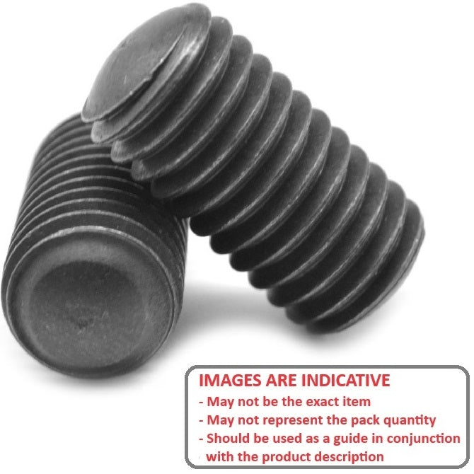 1070658 | SS064C-0095-AS-OT (100 Pcs) --- Oval Tip Socket Set Screws - 1/4-20 UNC - 6.35mm - 9.5 mm - Oval Tipped - Carbon Steel Screw