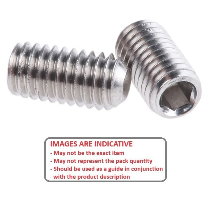 1043232 | SS028C-0032-S6 --- Standard Cup Point Socket Set Screws - 4-40 UNC - 2.85mm - 3.2 mm 316 Stainless Steel DIN916 - Stainless Steel 316 Similar to A4, 18-10 Screw