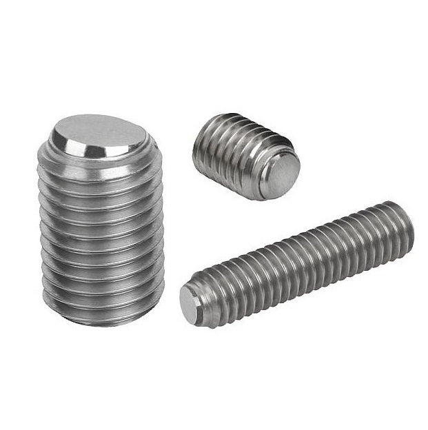 Flat Tip Aligning Socket Set Screws - M6 - 6x1mm - 19.6 mm - Aligning Flat Tip - 304 Stainless Steel with 440C Stainless HRC 50-55 tip