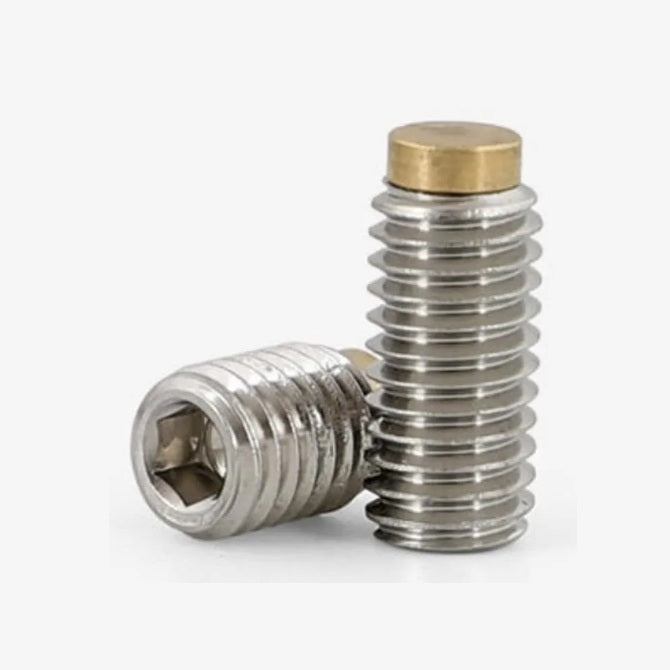 1066010 | SS060M-0100-S4-BT --- Brass Tipped Socket Set Screws - M6 - 6x1mm - 10 mm - Stainless Steel 304 Similar to A2, 18-8 HRB80 Screw