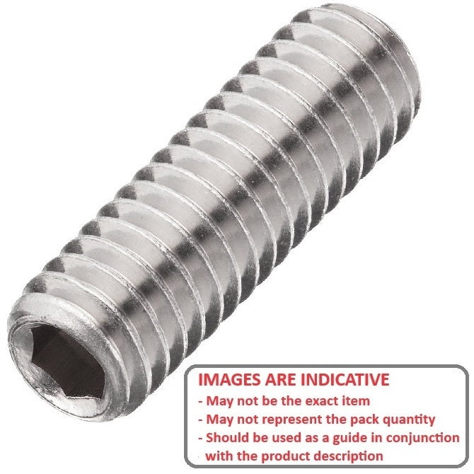 1057577 | SS048C-0381-CZ --- Standard Cup Point Socket Set Screws - 10-24 UNC - 4.76mm - 38.1 mm Zinc Plated DIN916 - Carbon Steel Screw