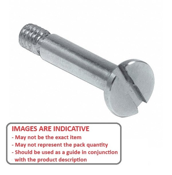1089456 | SHLD100-010-SLL-C (100 Pcs) --- Shoulder Screws - 10x10 mm - M8x1.25 Slotted Shallow Head - Carbon Steel Screw