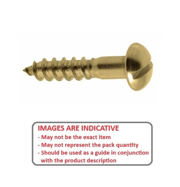 1040559 | SCW0218-0095-RH-SL-BR (10 Pcs) --- Wood Screws - 2.18mm - 2 Gauge - 9.53 mm - Brass Screw
