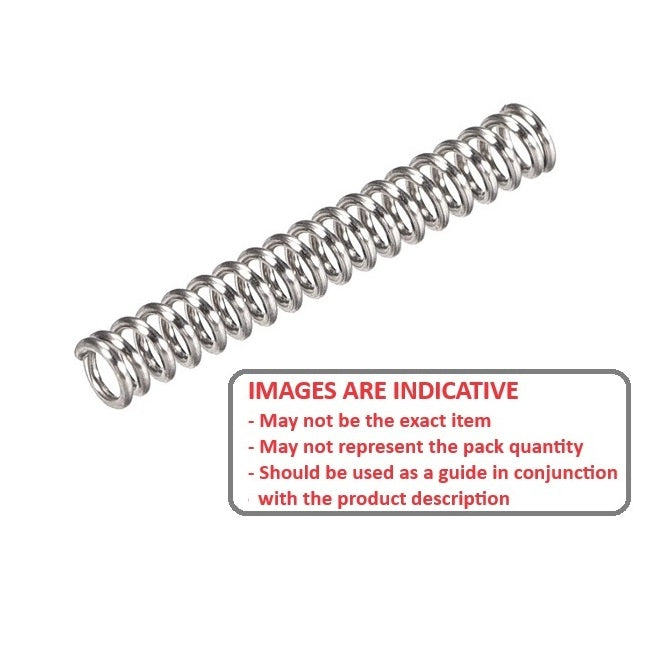 1088430 | CS-0953-2540-14-S2 (10 Pcs) --- Compression Springs - 9.53x254x1.4 mm - Stainless Steel 302/304 Similar to A2, 18-8 Spring