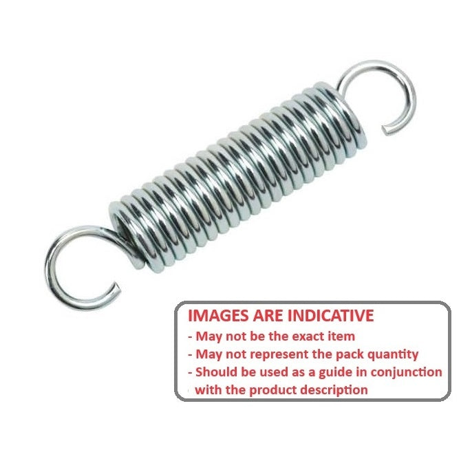 1045503 | ES-0300-0150-05-M (100 Pcs) --- Extension Springs - 3x15x0.5 mm Music Wire - Steel Spring