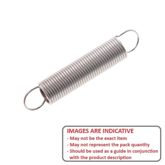 1084149 | ES-0914-0508-11-S2 --- Extension Springs - 9.14x50.8x1.14 mm - Stainless Steel 302/304 Similar to A2, 18-8 Spring