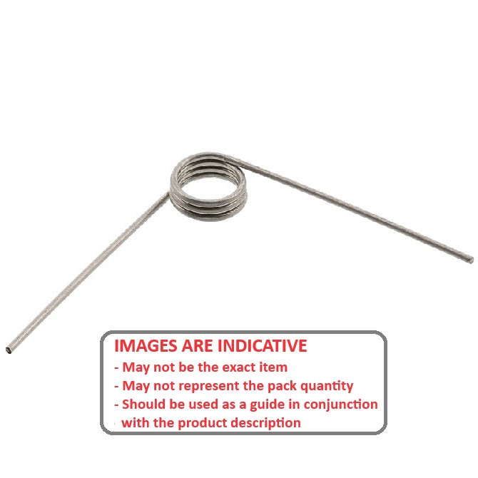 1039809 | TS-020L-200-040-090-S4 (100 Pcs) --- Torsion Springs - 2x20x0.4 mm Left Hand Wound - Stainless Steel 304 Similar to A2, 18-8 HRB80 Spring