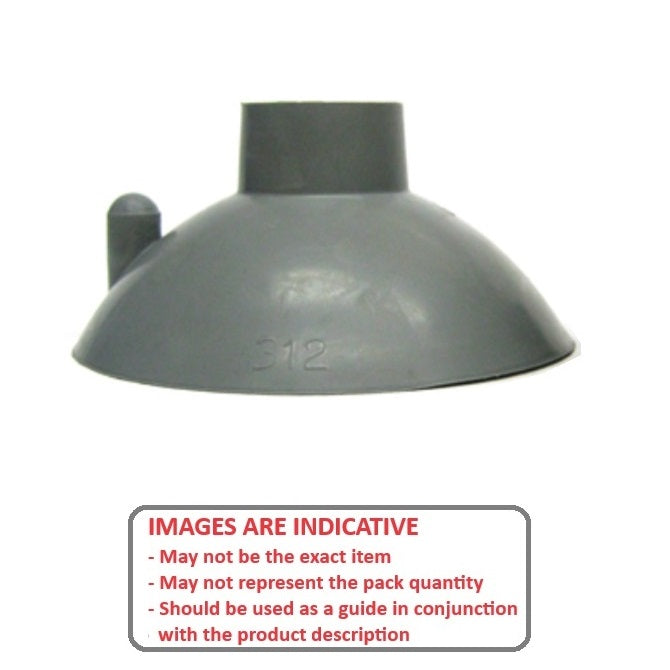 1176923 | A-45RS (2 Pcs) --- Suction Cups - 79.4x41.3 mm - Hollow Neck with 1/4-20 Insert - EPDM rubber Suction Cup