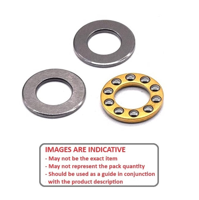 1039314 | T-0020-0060-F-BR --- Thrust Ball Bearings - 2x6x3 mm / 2 mm Flat - Chrome Steel Bearing