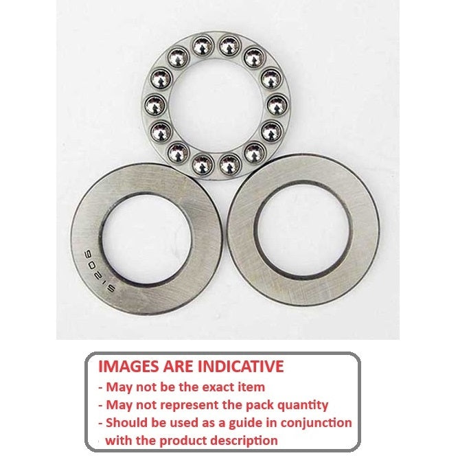 1074922 | T-0070-0150-F-ST (2 Pcs) --- Thrust Ball Bearings - 7x15x5 mm / 7 mm Flat - Chrome Steel Bearing