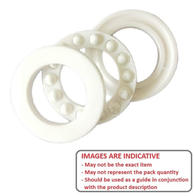 1123170 | CZR-T-0200-0350-G-TF-51104 --- Thrust Ball Bearings - 20x35x10 mm / 21 mm Grooved - Ceramic Zirconia ZrO2 Bearing
