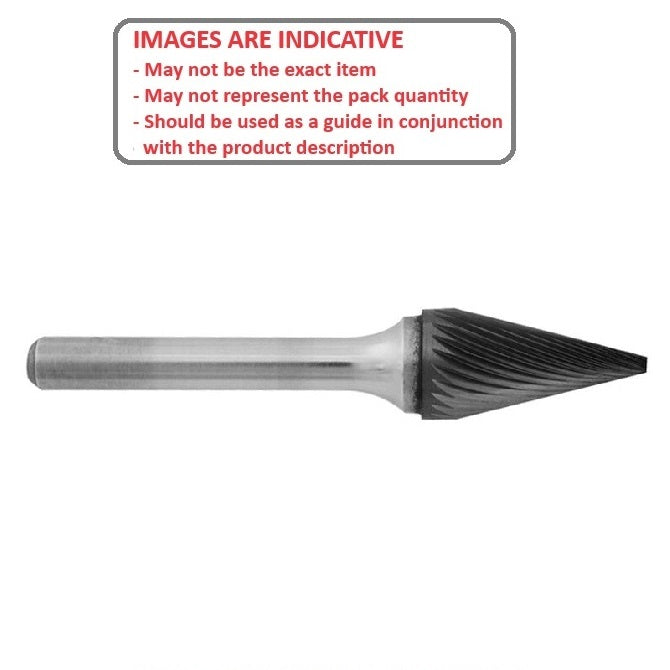 1225108 | GAR73082RS --- Rotary Files Tools - Type Cone - Flat Shape - 22 deg - 6.35 - 12.7 Double Cut - Carbon Steel File