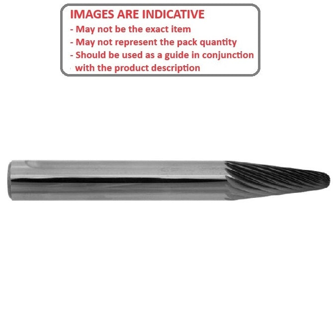 1225107 | GAR69012RS --- Rotary Files Tools - Type Cone - Radius - 14 deg - 6.35 - 15.875 Double Cut - Carbon Steel File