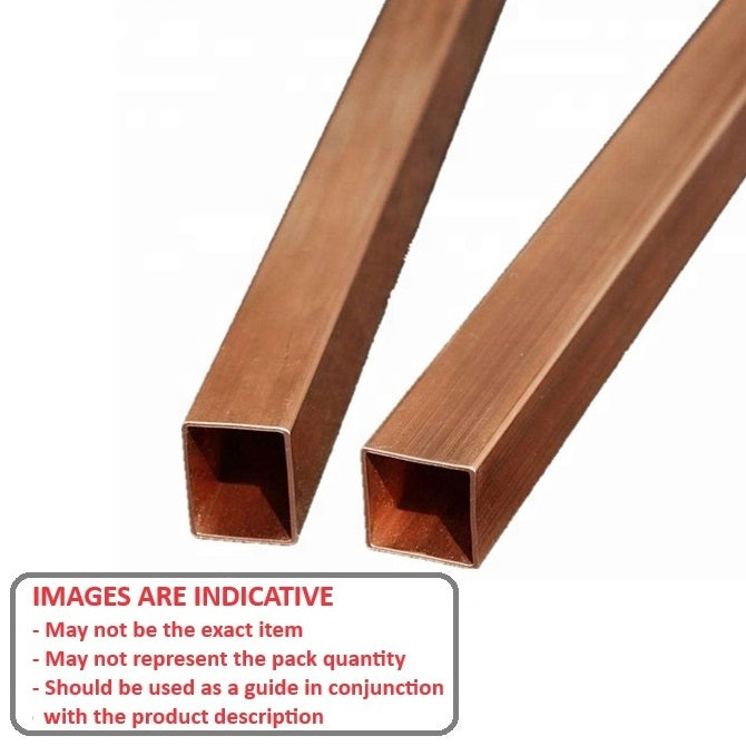 1048681 | 4T-0032-0025-0300-COP --- Square Tube - 3.18x2.46x300 mm - Copper