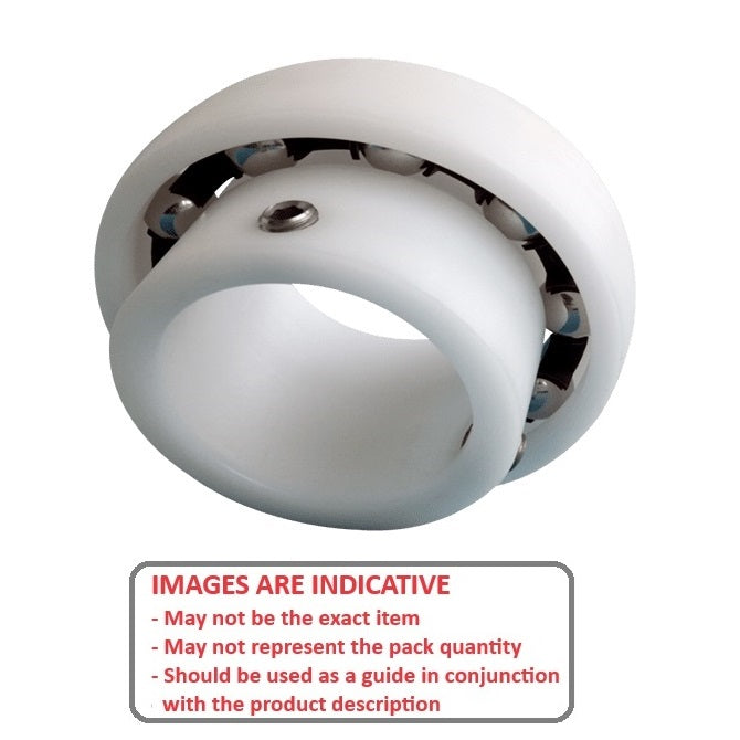 1127610 | P-UC205-14-AS6 (5 Pcs) --- Spherical OD Bearings - 22.225x52x34 mm Suits Plastic Housings - Acetal with Stainless 316 Balls Bearing