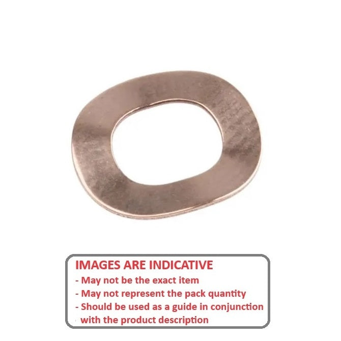1056206 | W0048-T-010-008-W3-BC (10 Pcs) --- Spring Washers - 4.76x9.53x0.81 mm 3 Wave - Beryllium Copper Washer