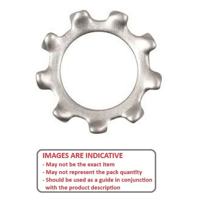 1041889 | W0025-LE-006-004-S4 (50 Pcs) --- Lock Washers - 2.5x6.4x0.4 mm External Tooth Washer