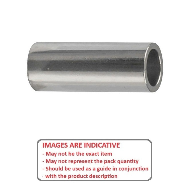 1039045 | W0020-F-004-250-BN (5 Pcs) --- Through Bore Round Spacers - 2x4x25 mm - Brass - Nickel Plated Spacer