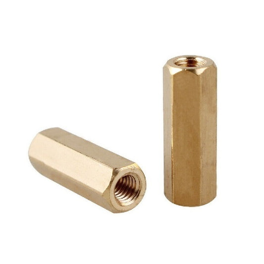 Threaded Spacers - M3 - 3x0.5mm - - 6H 5x5.5 mm Hex - Brass Spacer