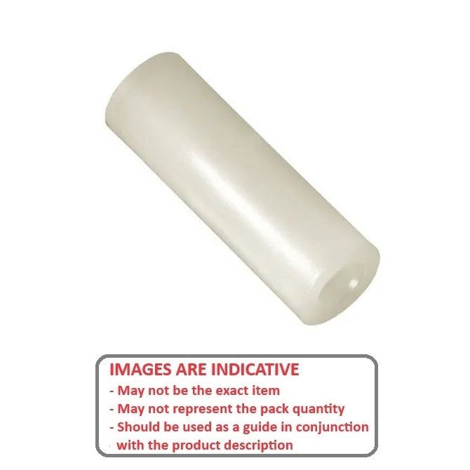 1061080 | W0050-F-010-150-NY (10 Pcs) --- Through Bore Round Spacers - 5x10x15 mm - Nylon Polyamide 6/6 Spacer