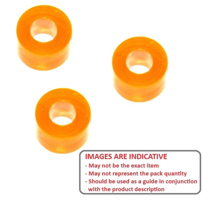 1038432 | W0019-F-005-020-PL (50 Pcs) --- Through Bore Round Spacers - 1.9x5x2 mm Hobby - Plastic Spacer