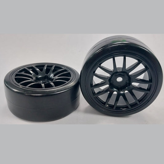 RC Car Wheels Hobby - Rim Colour Black 14 Spoke - Black - Plastic