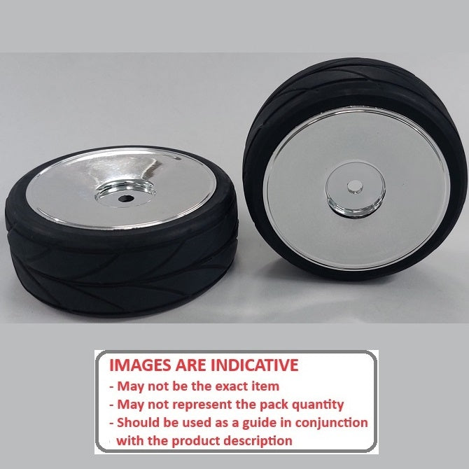 1051096 | WH-XR-063-26-A-BS-SOL (2 Pcs) --- RC Car Wheels Hobby - Rim Colour Bright Silver Solid - Black Tenth Scale - Plastic Wheel
