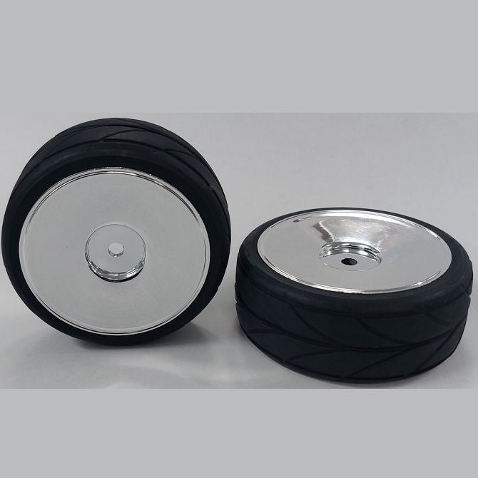 1051096 | WH-XR-063-26-A-BS-SOL (2 Pcs) --- RC Car Wheels Hobby - Rim Colour Bright Silver Solid - Black Tenth Scale - Plastic Wheel