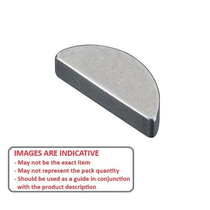 1041116 | KW-024-159-S3 --- Woodruff Keys - 2.38x15.88x6.4 mm 303 Stainless Steel - Stainless Steel 303 Similar to A2, 304, 18-8 Key