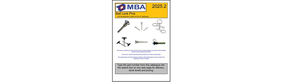 Free Ball Lock Pins Catalogue