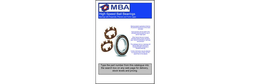 Free High Speed Bearings Catalogue