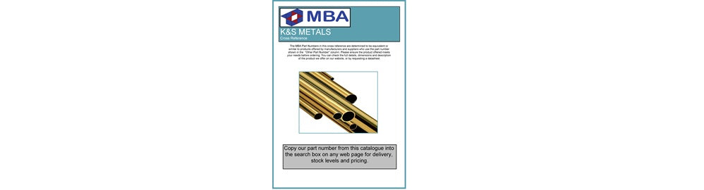 Free Cross Reference for K&S Metals Tubing, Rod, and Shim