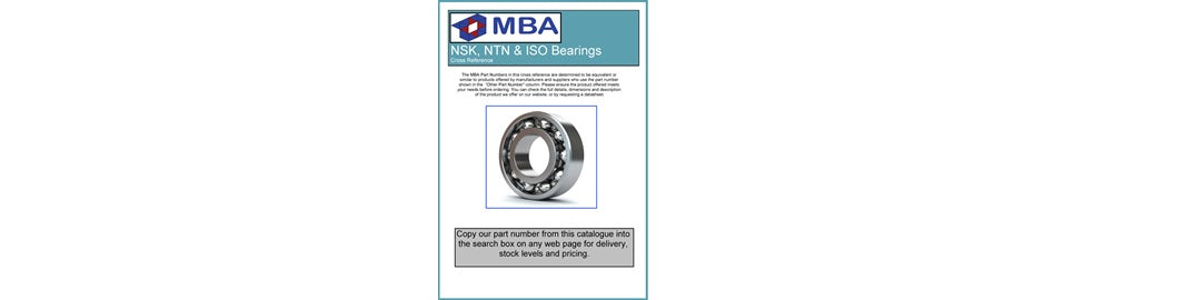 Free Cross Reference for NSK, NTN & ISO Ball Bearings