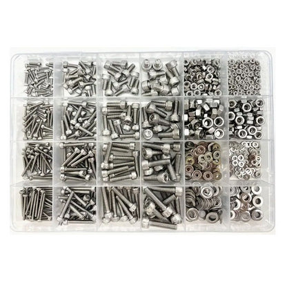 1063730 | AST-CAP-MS-880 --- Small Parts Assortment Kits - Selection Screws 880 - Metric Cap Screws, Washers and Nuts - Stainless Steel 304 Similar to A2, 18-8 HRB80