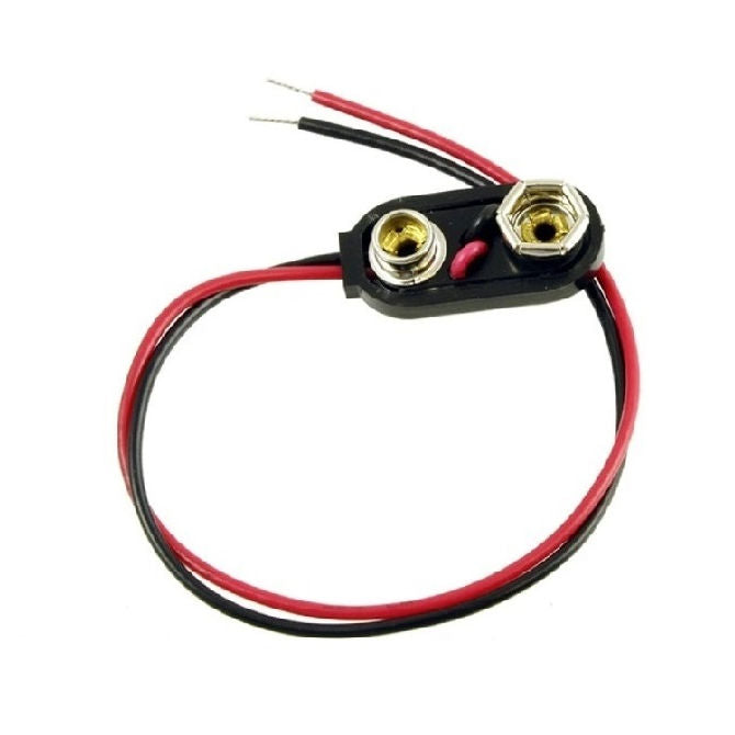 1000093 | BAT-HOL-9V-WSQ (2 Pcs) --- Holders Battery Accessories - 9V Snap On 9V Battery - - - Plastic