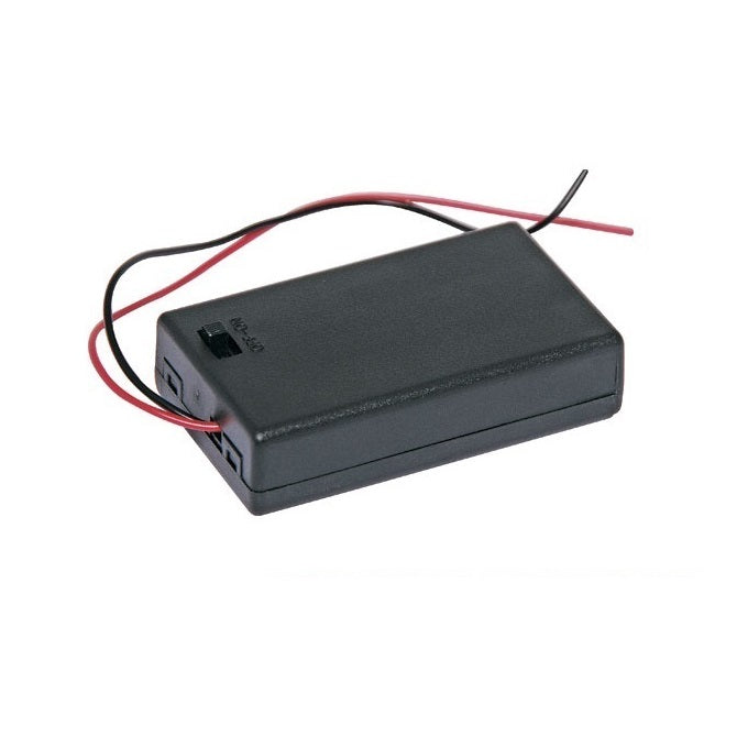 Holders Battery Accessories -  AAA Battery Holder 2 x AAA Side by Side - Enclosed with switch - 63 x 26 x 16 - Delrin